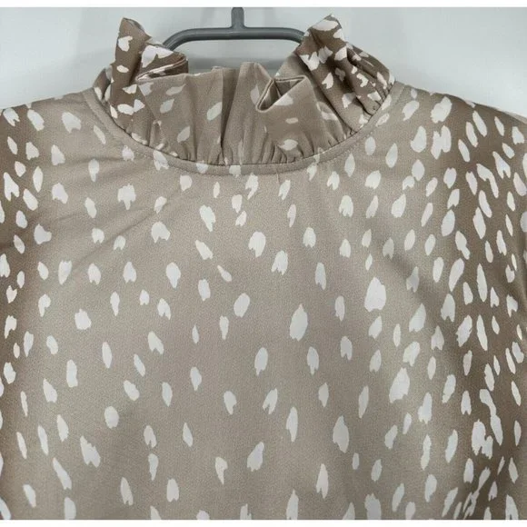Tuckernuck Antelope Faye Blouse sz XS Swing Top Ruffle Collar Bow Tie Career NWT - Picture 3 of 7